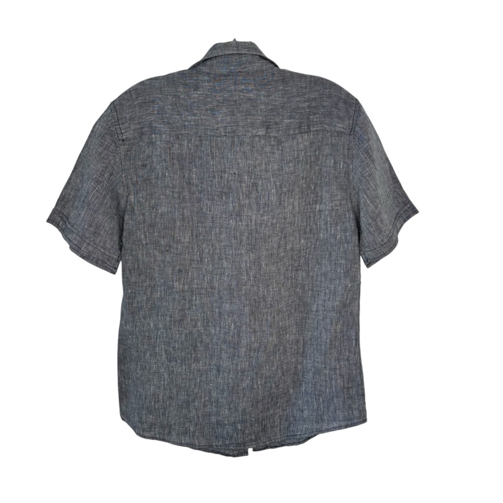 Saks Fifth Ave Blue 💯 Men’s Linen Shirt, short sleeves, chest pocket, Size Small - Picture 4 of 7